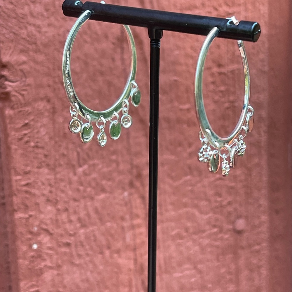 Fabulous Solid Sterling Silver Boho / Gypsy Style Hoop Earrings - Picture 2 of 6